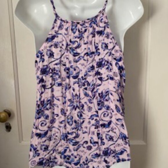 GAP Sleeveless Pink and Purple Floral, Flowy Camisole.  Size XS - Picture 3 of 5